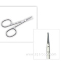 Professional Silver Color Eyebrow Nose Hair Scissors Stainless Steel Durable Beauty Trimming Tool with Customized Logo